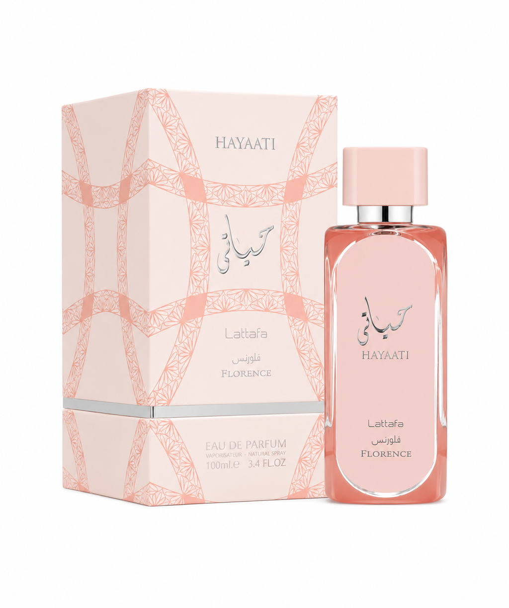 Lattafa Hayaati Florence Perfume Spray, 100 mL (3.4 fl oz)