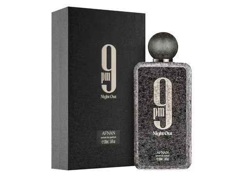 Afnan 9 PM Night Out Unisex Extrait de Parfum, 3.4 Fl. O