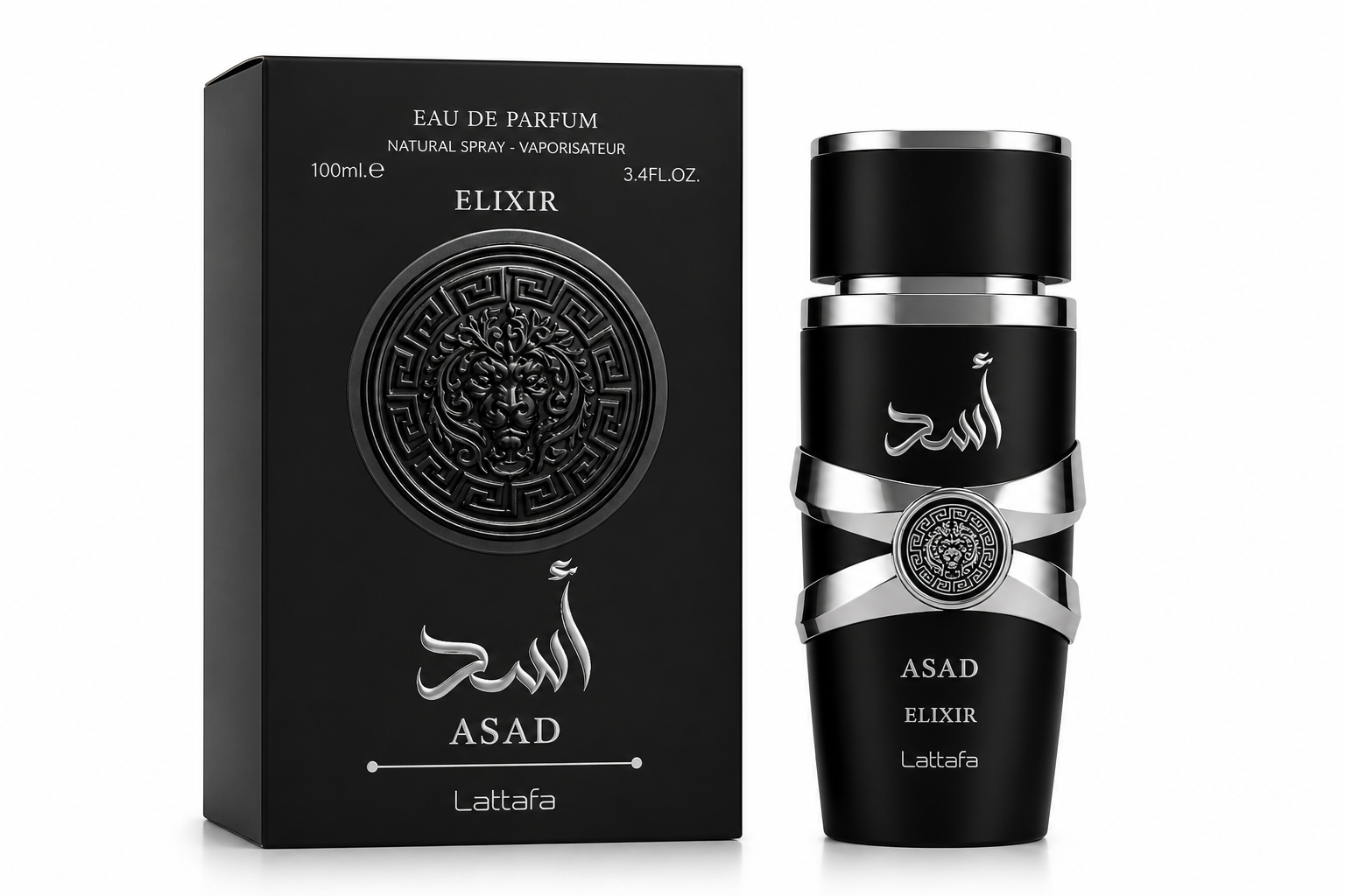 Asad Elixir Eau De Parfum Spray for Men, 3.4 oz (100 mL)