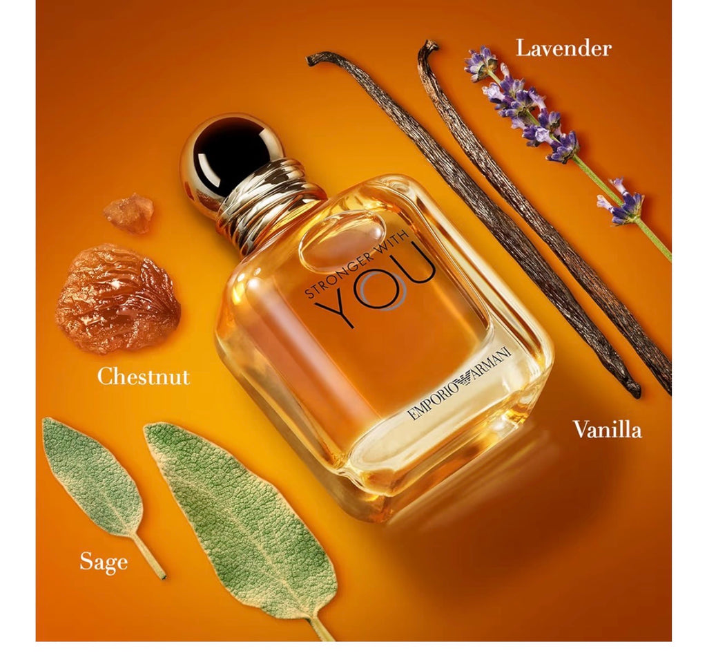 Armani Beauty - Stronger With You -  - Cologne for Men - Warm Spicy Fragrance - Chestnut, Lavender, Tender Sage, Vanilla Notes