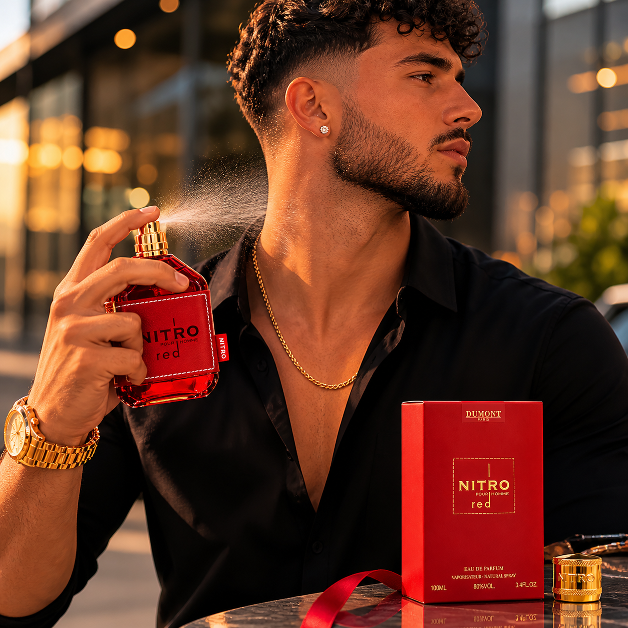 Dumont Nitro Red Eau De Parfum Spray for Men 3.4 oz (100 mL)